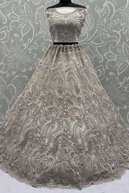 White Net Lehenga Choli - SFANJ3138