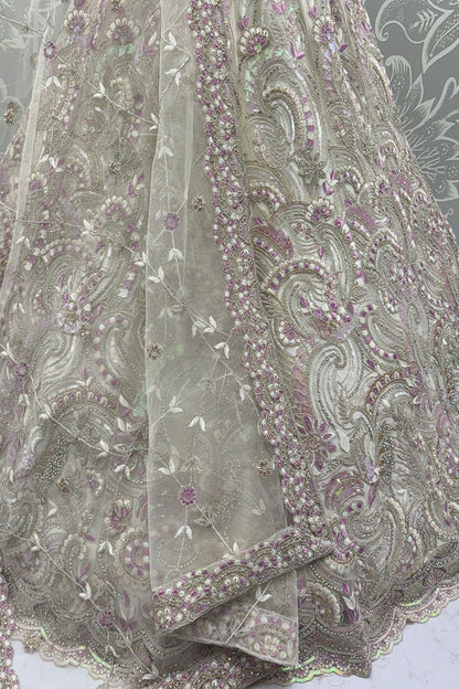White Net Lehenga Choli - SFANJ3138