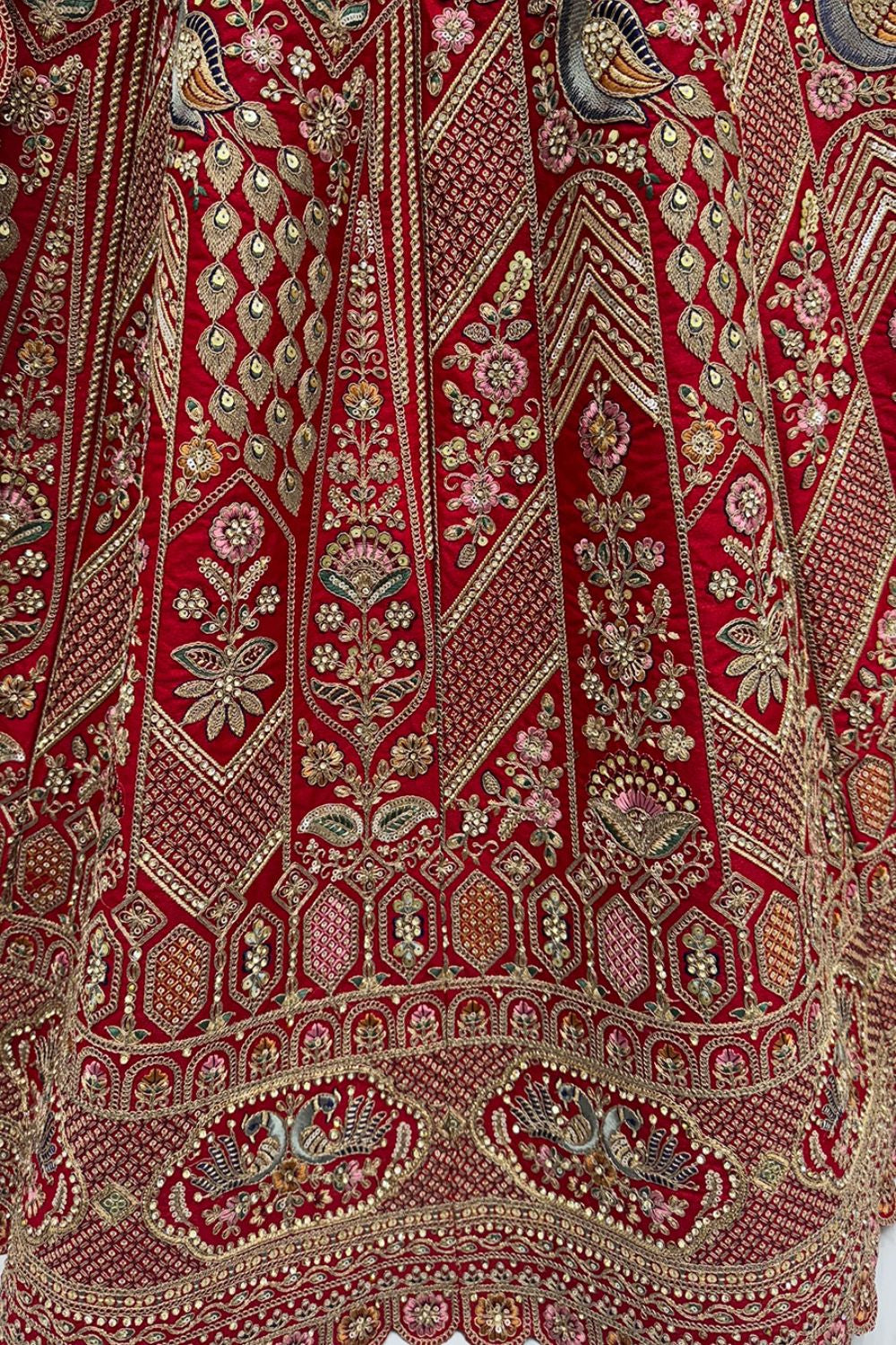 Red Bridal Wedding Silk Lehenga Choli SFANJ3141