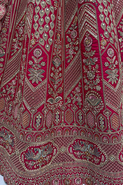 Pink Silk Bridal Lehenga Choli SFANJ3142