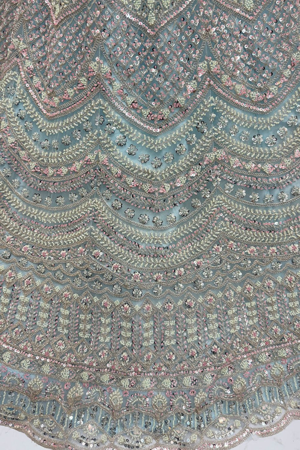 Blue Bridal Engagement Net Lehenga Choli SFANJ3202