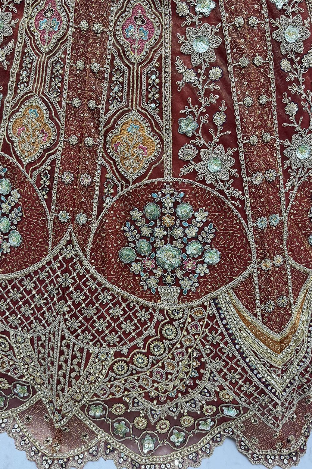 Brown Bridal Engagement Organza Lehenga Choli SFANJ3205