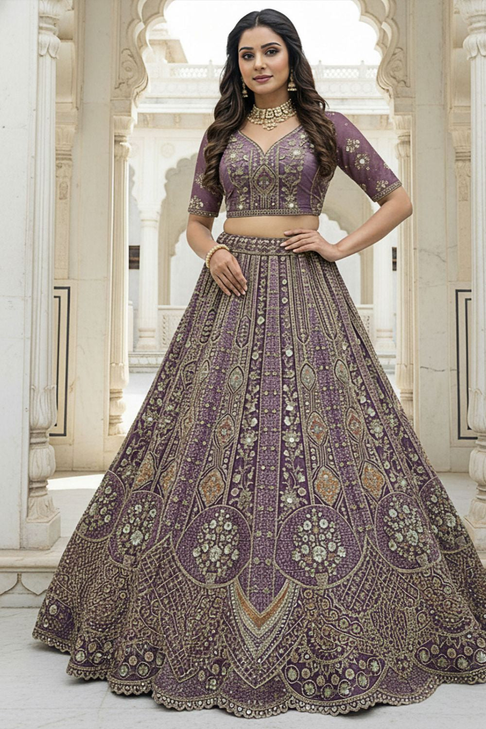 Pink Organza Lehenga Choli - SFANJ3210