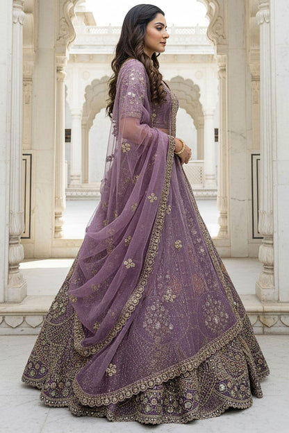 Pink Organza Lehenga Choli - SFANJ3210