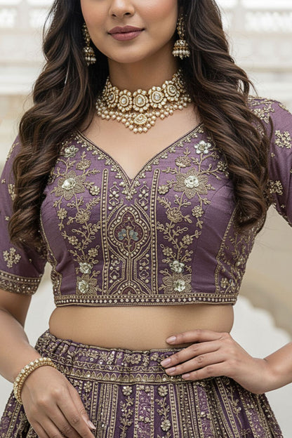 Pink Organza Lehenga Choli - SFANJ3210