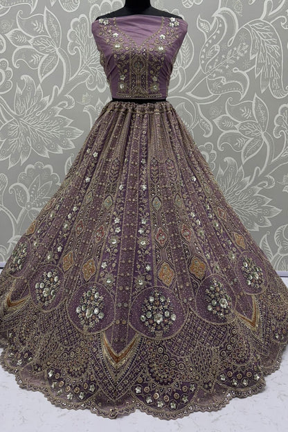 Pink Organza Lehenga Choli - SFANJ3210