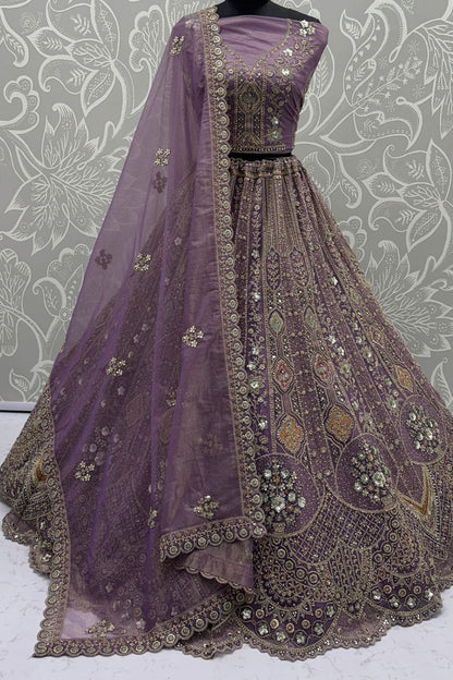 Pink Organza Lehenga Choli - SFANJ3210