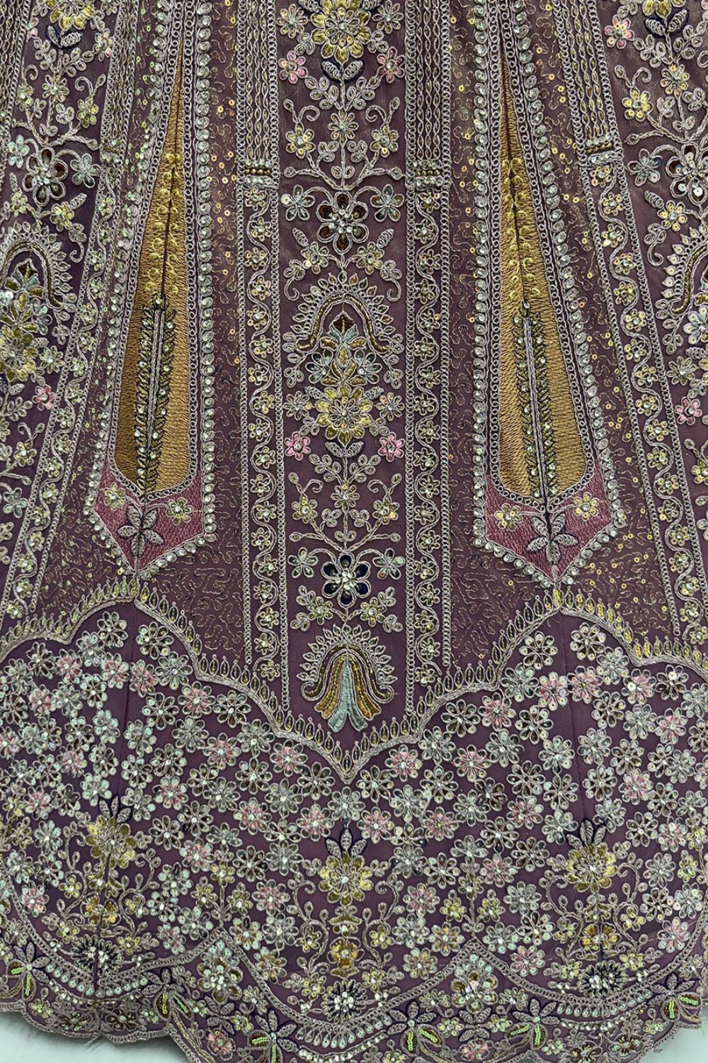 Purple Net Lehenga Choli - SFANJ3213