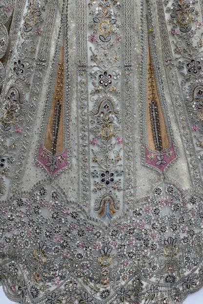 White Net Lehenga Choli - SFANJ3215