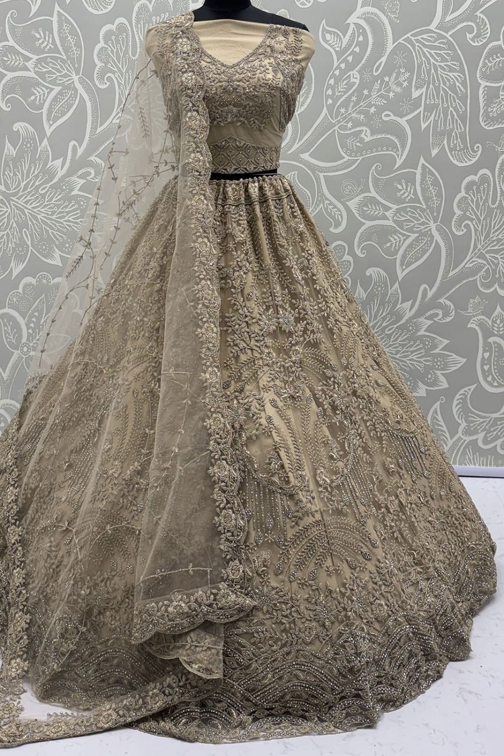 Golden Net Lehenga Choli - SFANJ3217