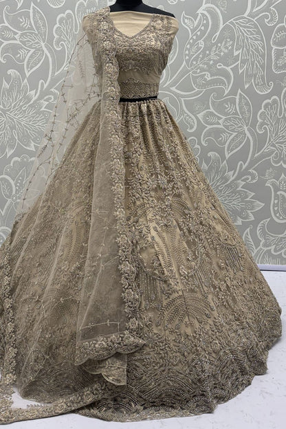 Golden Net Lehenga Choli - SFANJ3217