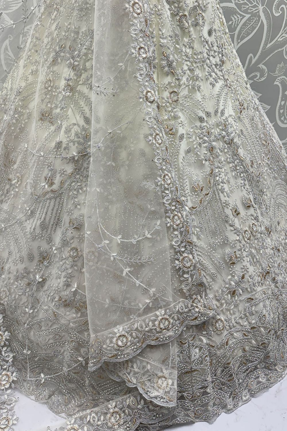 White Net Lehenga Choli - SFANJ3220