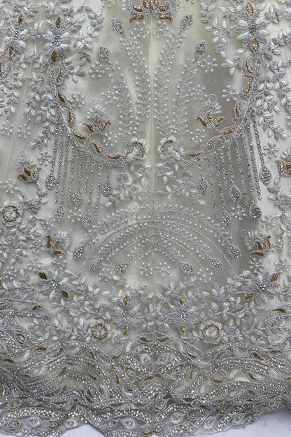 White Net Lehenga Choli - SFANJ3220