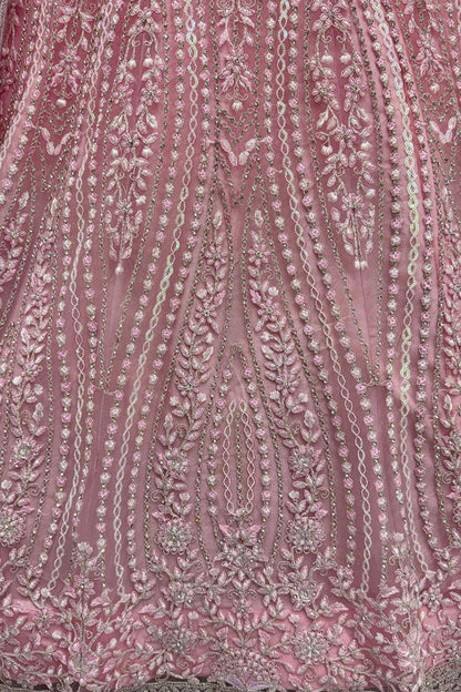 Pink Net Lehenga Choli - SFANJ3221