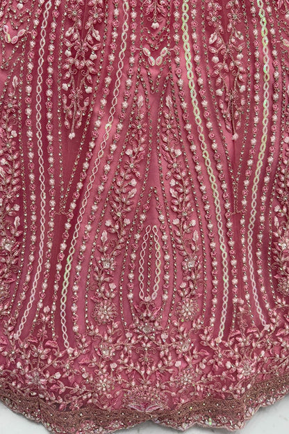 Pink Net Lehenga Choli - SFANJ3222