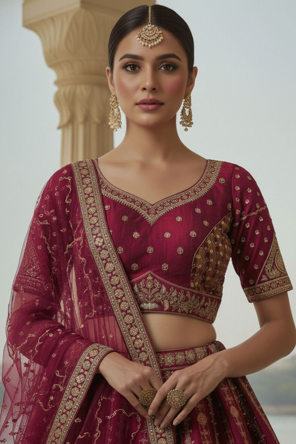 Pink Silk Lehenga Choli - SFANJ3223