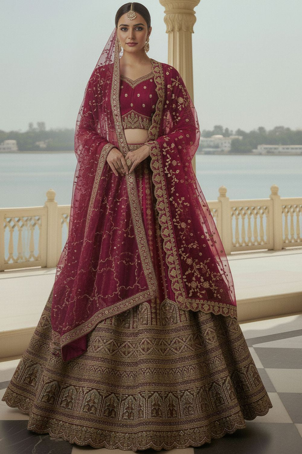 Pink Silk Lehenga Choli - SFANJ3223