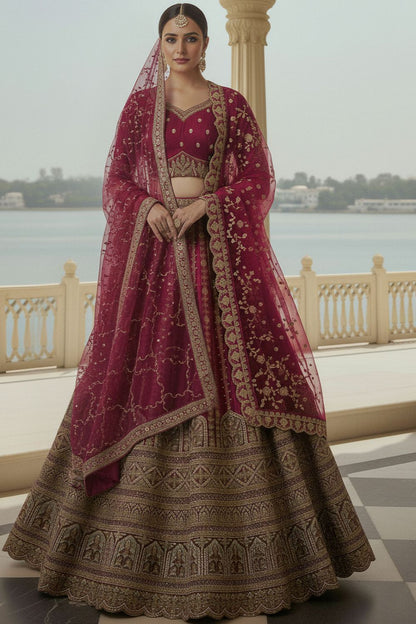 Pink Silk Lehenga Choli - SFANJ3223