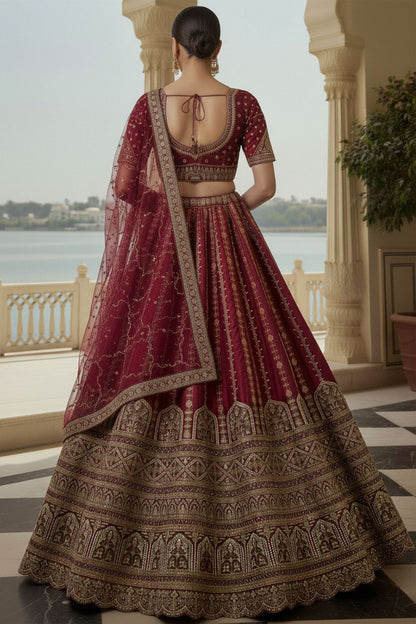 Pink Silk Lehenga Choli - SFANJ3223