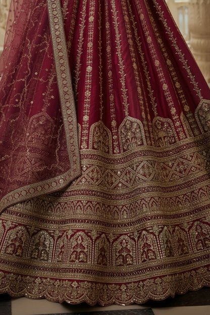 Pink Silk Lehenga Choli - SFANJ3223