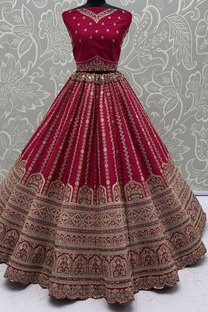 Pink Silk Lehenga Choli - SFANJ3223