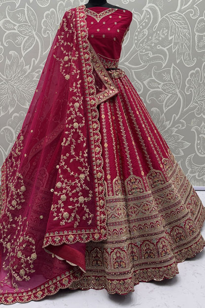 Pink Silk Lehenga Choli - SFANJ3223