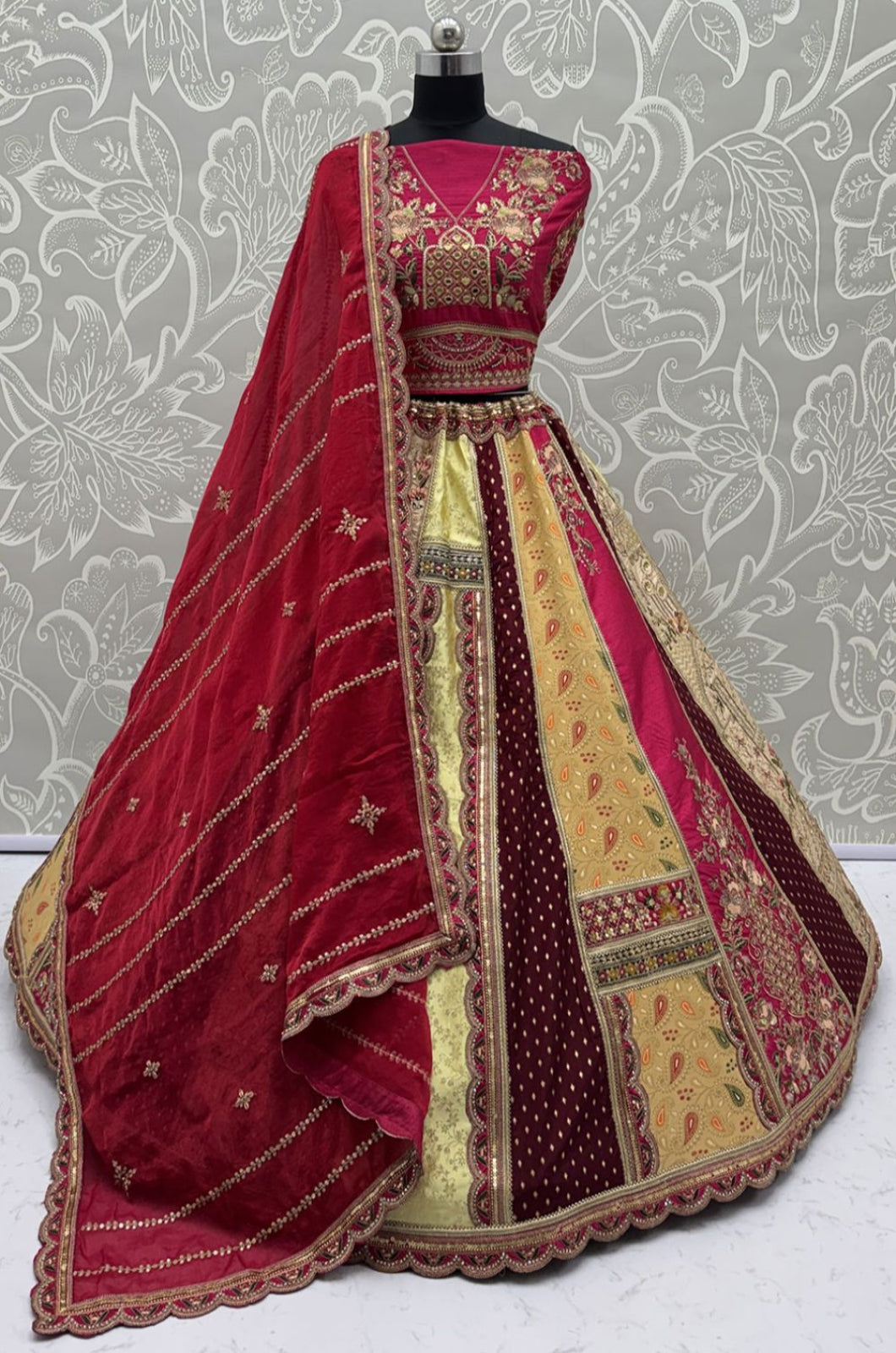 Yellow Silk Lehenga Choli - SFANJ3350