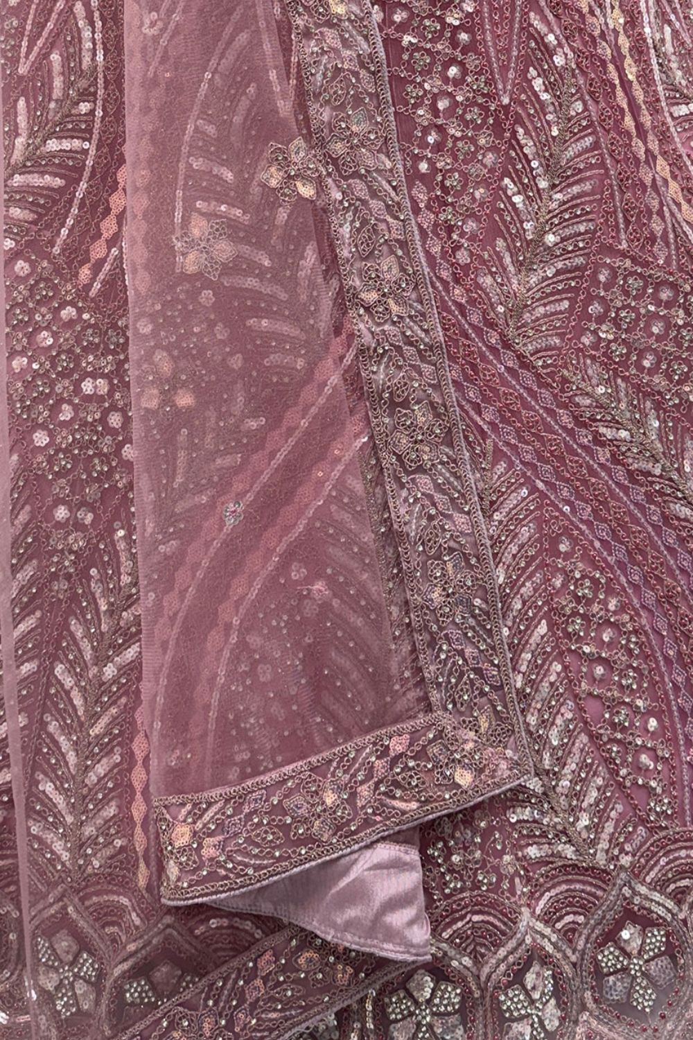 Pink Net Lehenga Choli - SFANJ3192