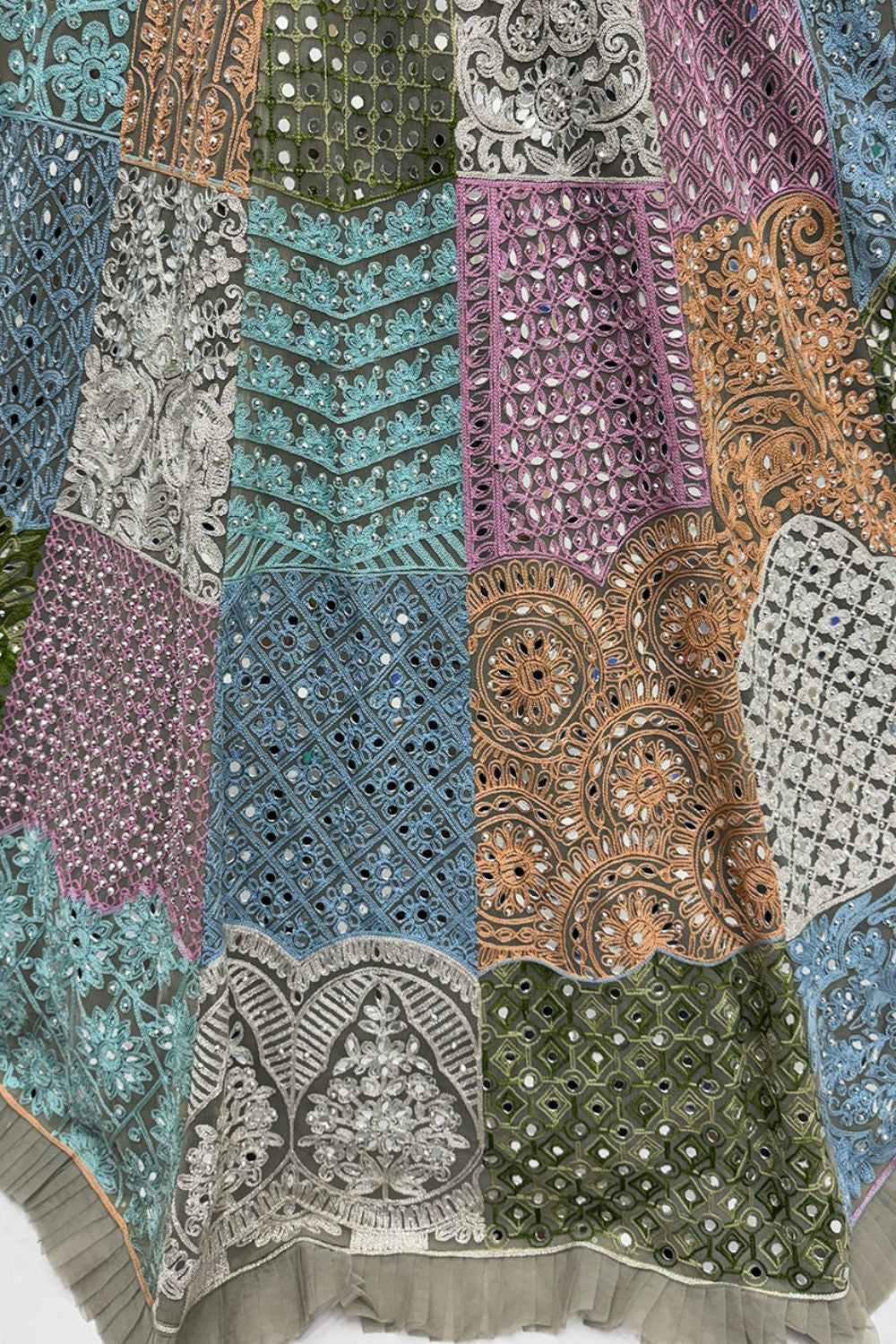 Green Net Lehenga Choli - SFANJ3199