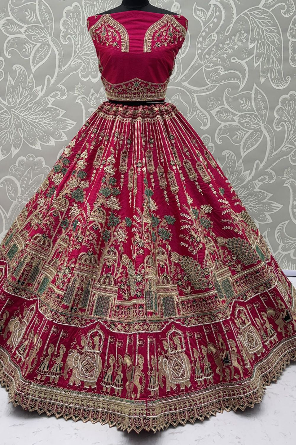 Pink Silk Lehenga Choli - SFANJ3226