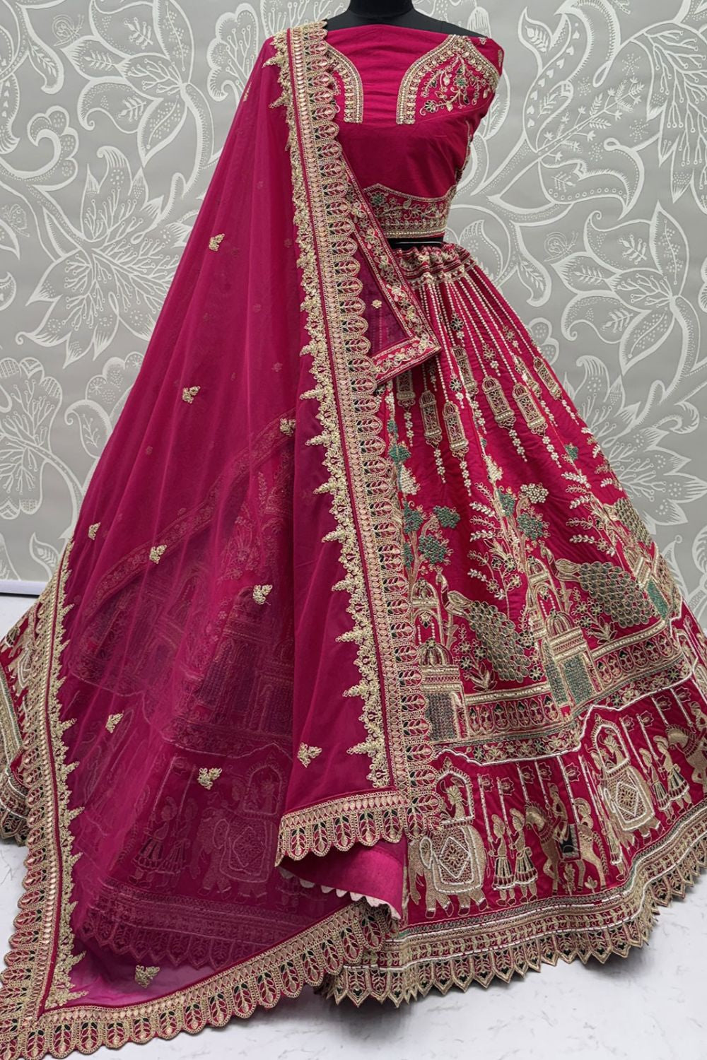 Pink Silk Lehenga Choli - SFANJ3226