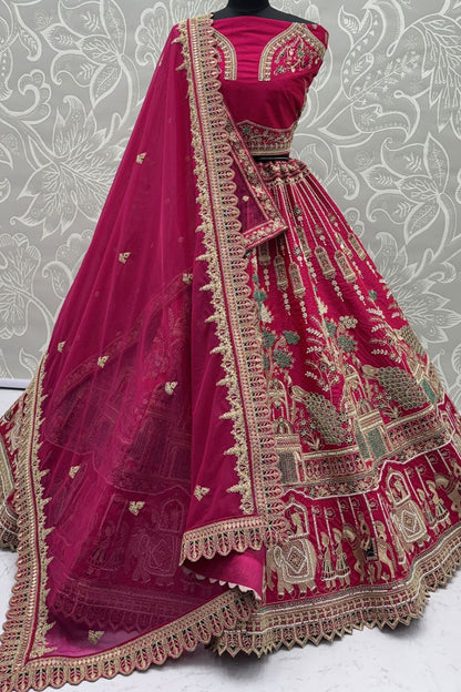 Pink Silk Lehenga Choli - SFANJ3226