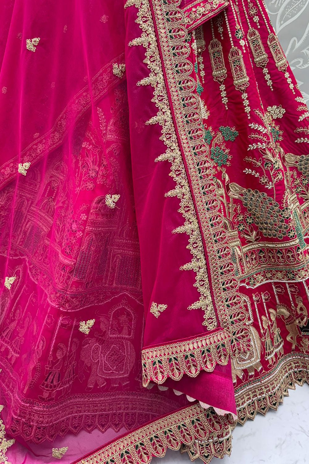 Pink Silk Lehenga Choli - SFANJ3226