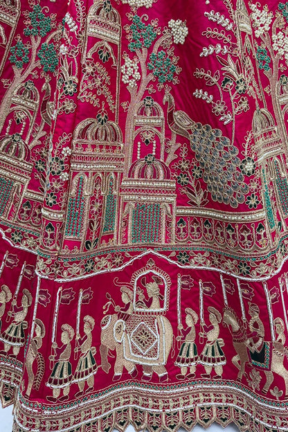 Pink Silk Lehenga Choli - SFANJ3226