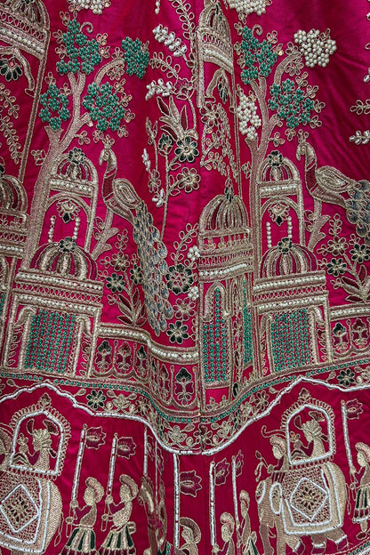 Pink Silk Lehenga Choli - SFANJ3226