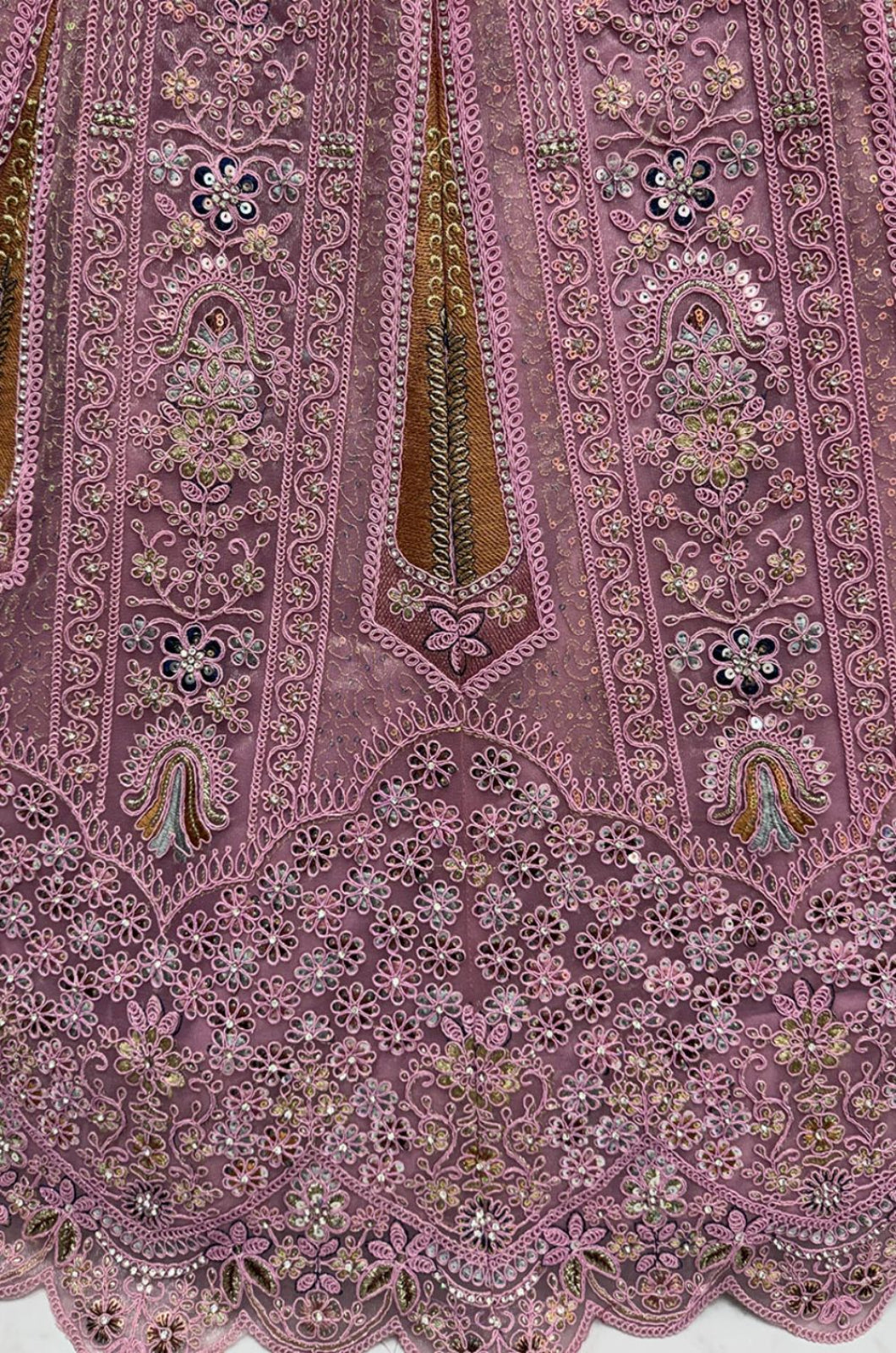 Purple Luminous Net Wedding Reception Lehenga Choli SFANJ3236