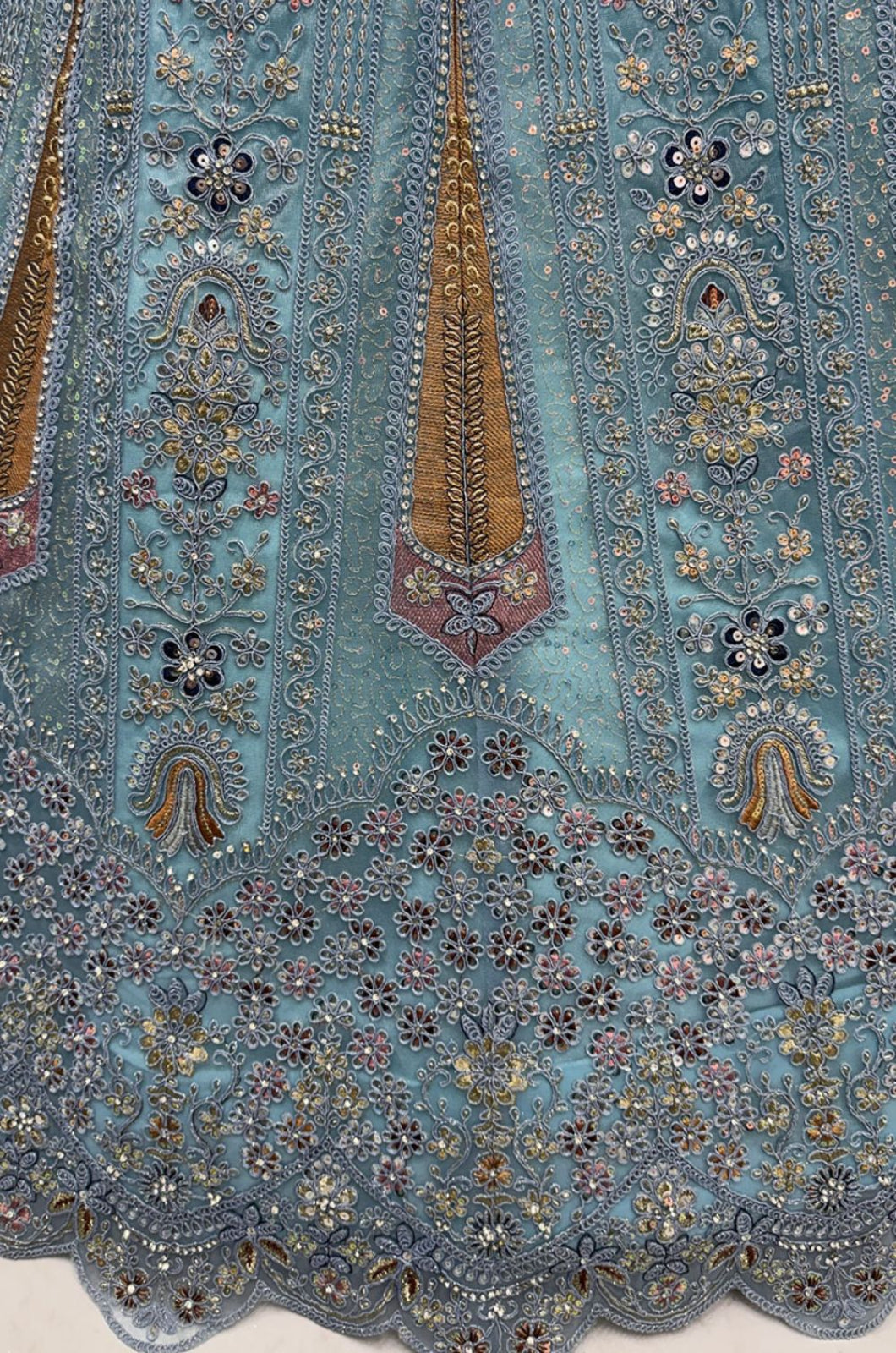 Firozi Net Lehenga Choli - SFANJ3237