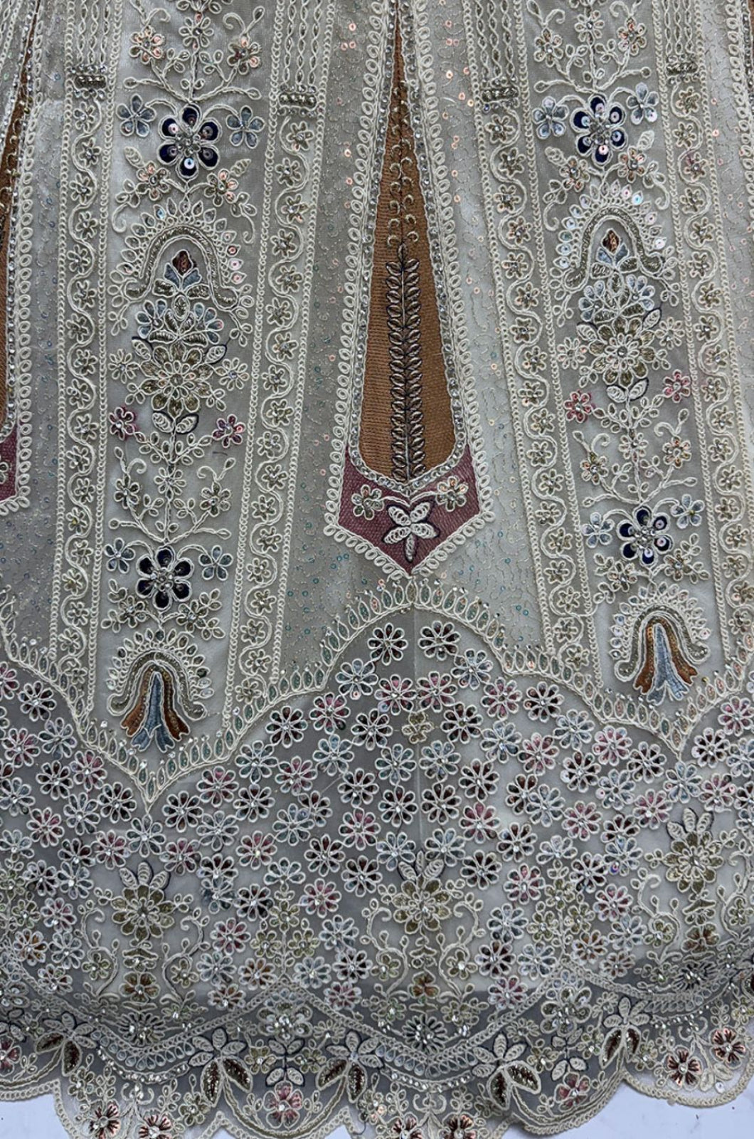 White Net Luminous Wedding Reception Lehenga Choli  SFANJ3238