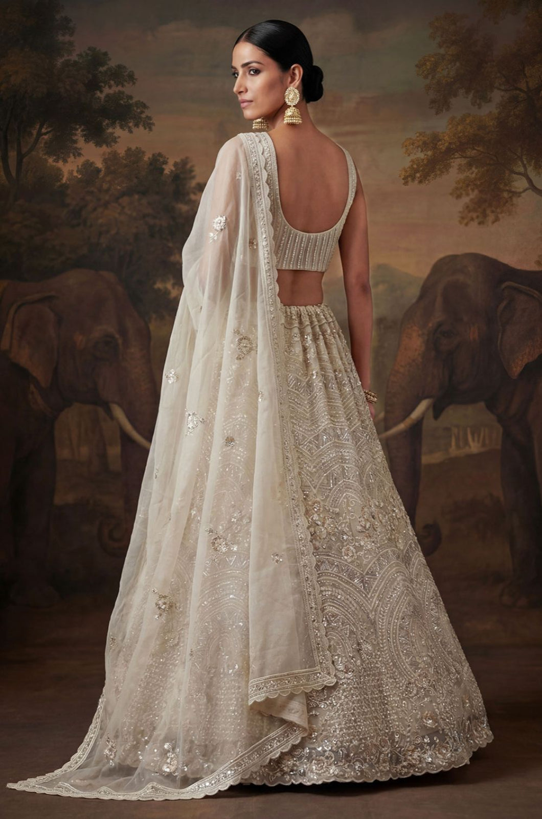 White Net Lehenga Choli - SFANJ3257
