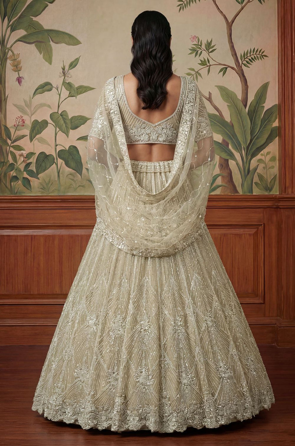 Golden Net Lehenga Choli - SFANJ3258