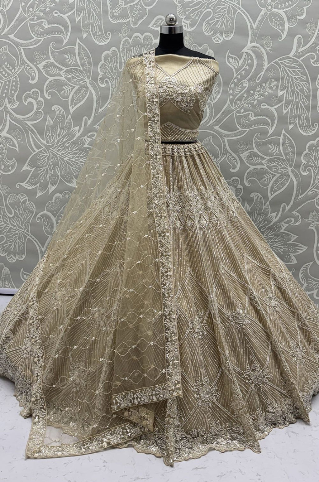 Golden Net Lehenga Choli - SFANJ3258