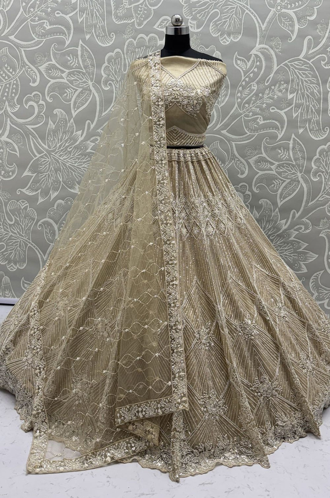 Golden Net Lehenga Choli - SFANJ3258