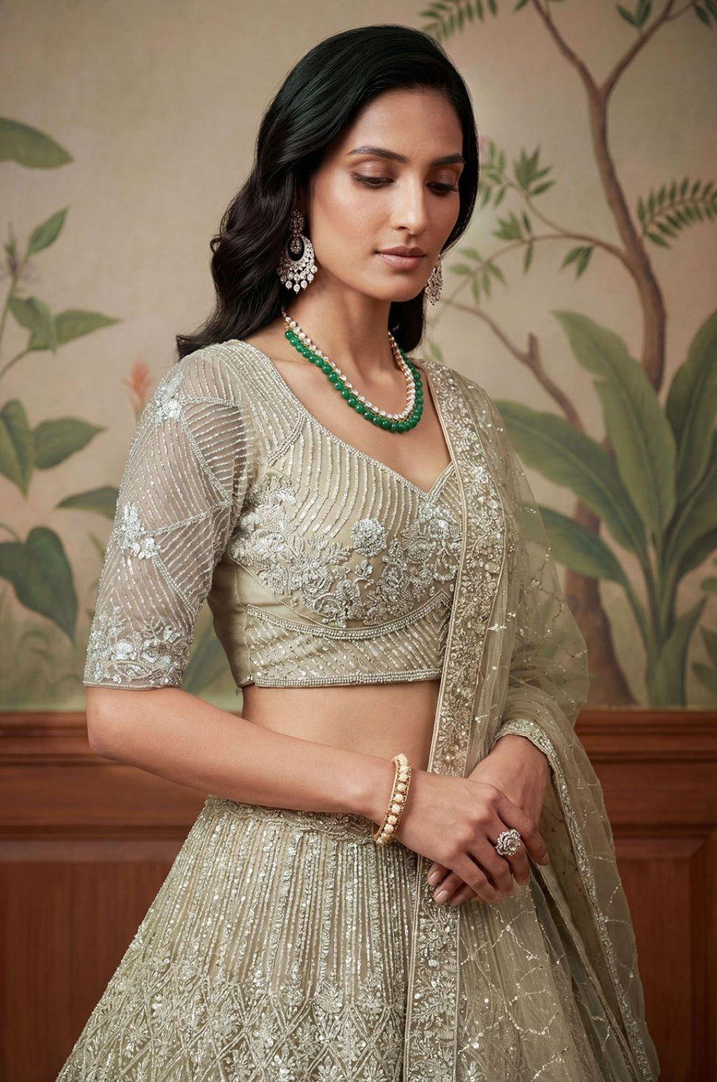 Golden Net Lehenga Choli - SFANJ3258