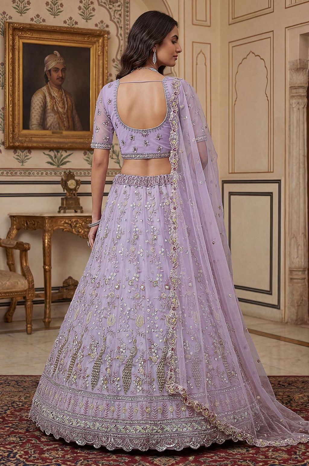 Purple Net Lehenga Choli - SFANJ3266