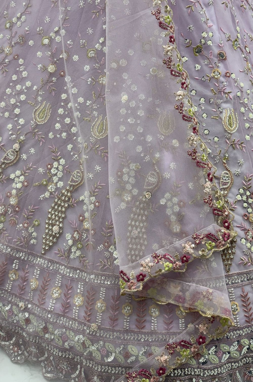 Purple Net Lehenga Choli - SFANJ3266