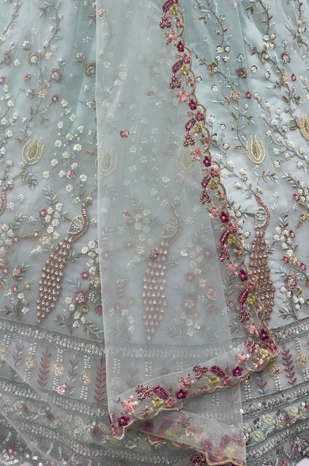 Blue Net Lehenga Choli - SFANJ3267