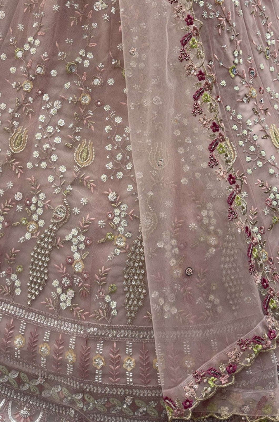 Pink Net Lehenga Choli - SFANJ3268