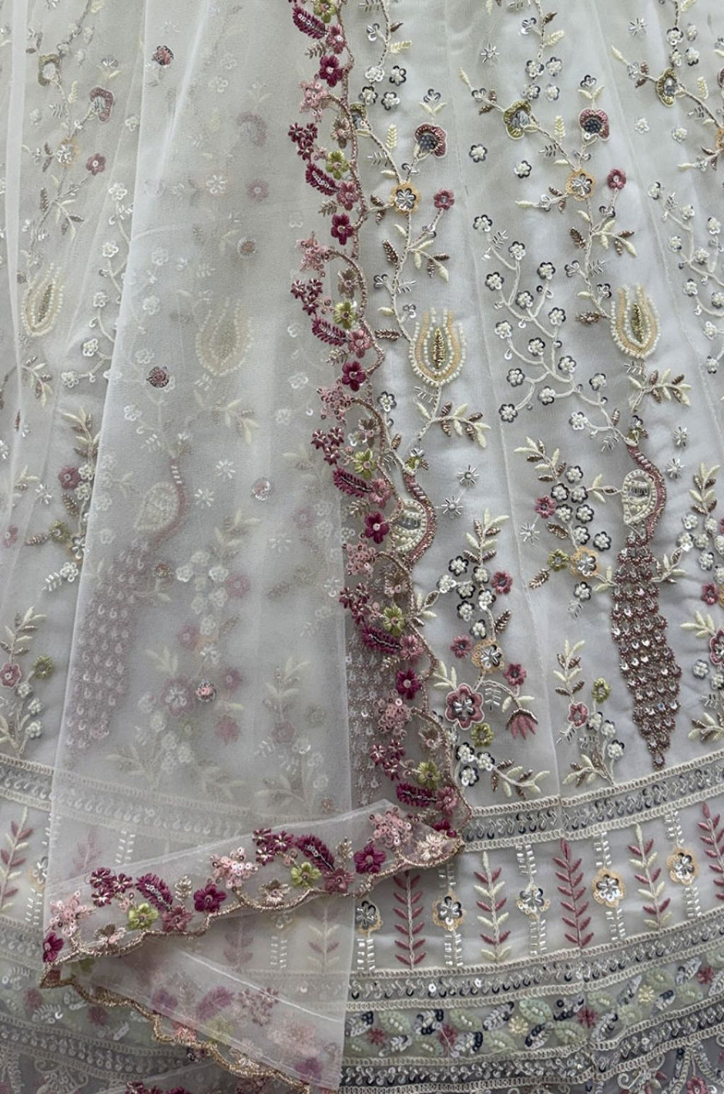 Off White Net Lehenga Choli - SFANJ3269