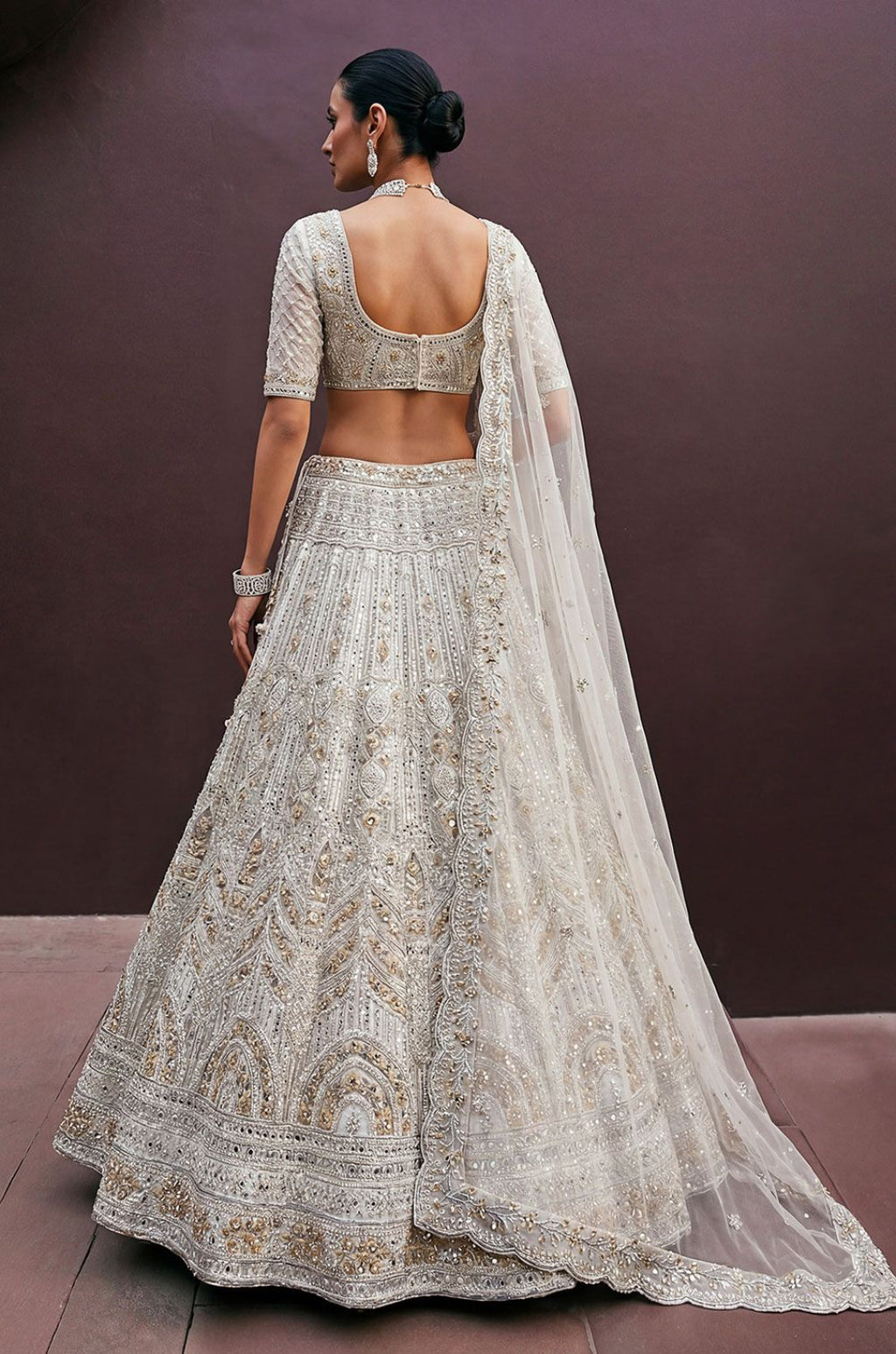 White Net Lehenga Choli - SFANJ3290