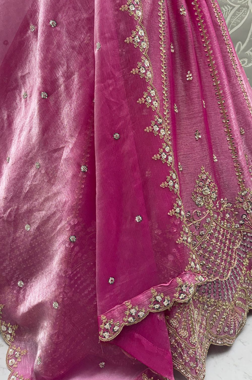 Pink Satin Lehenga Choli - SFANJ3275